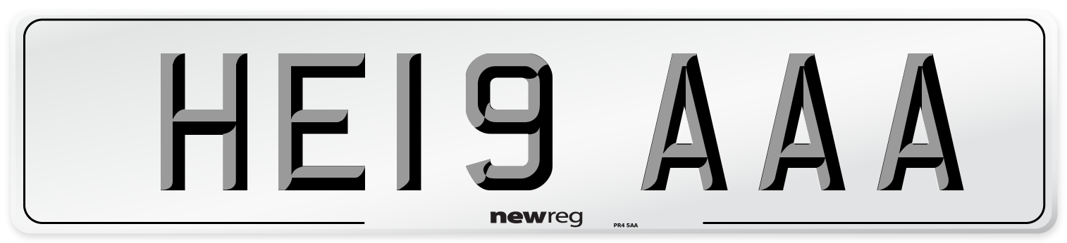HE19 AAA Number Plate from New Reg